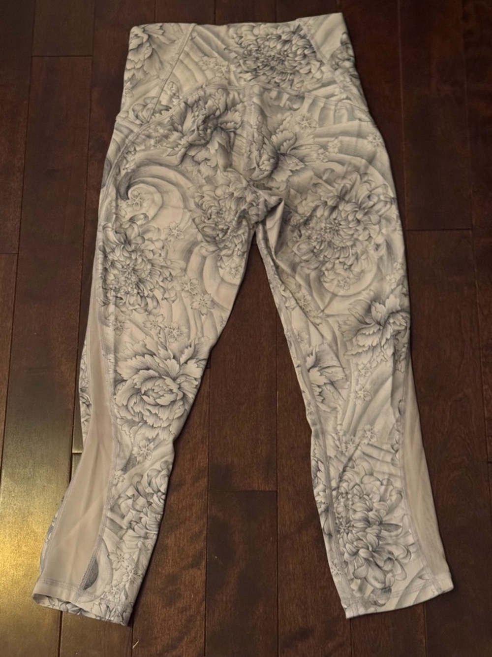 lululemon athletica Gray Floral Print High-Rise Leggings